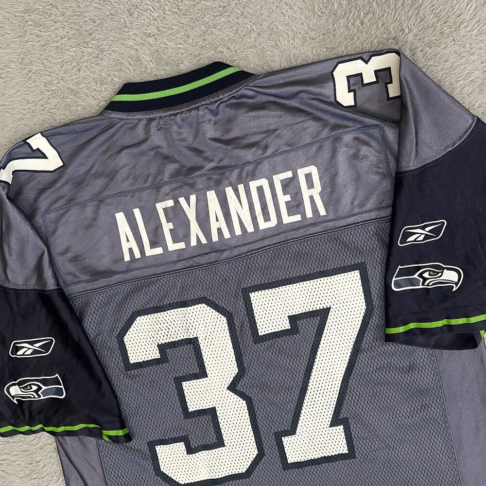 Reebok Shaun Alexander #37 Seattle Seahawks NFL Equipment Blue, Men’s Medium